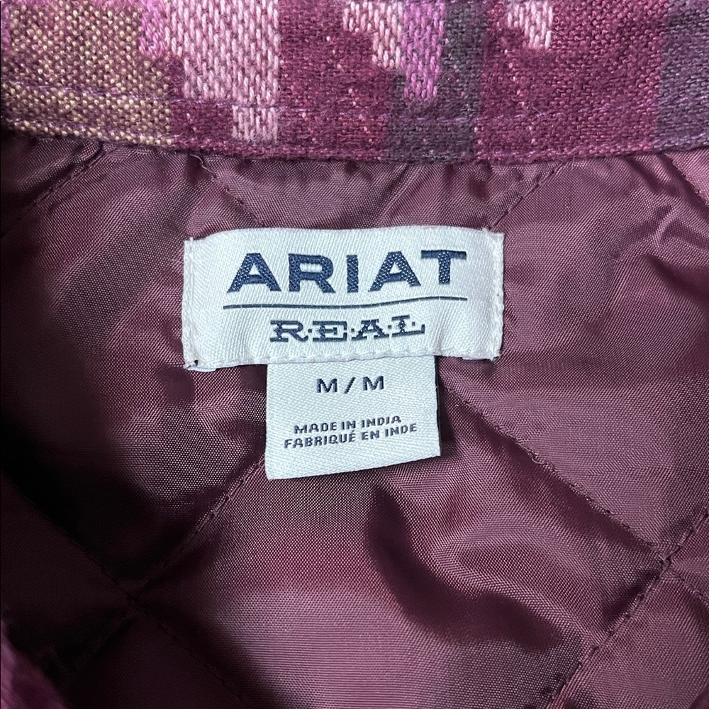 Women’s purple and pink ARIAT REAL Aztec print shacket size medium - Picture 4 of 6